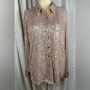 Entro Sequin Button Down Shirt